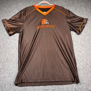 Nike Cleveland Browns NFL Mens Brown Orange V-Neck Jersey Shirt Large DK06